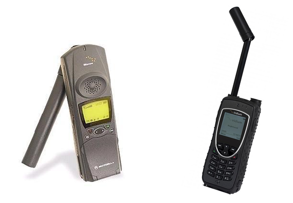 side by side Iridium satphones from 1998 and 2011